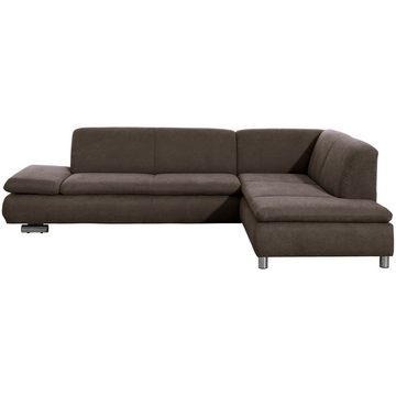 Max Winzer® Ecksofa Terrence Sofa 2,5-Sitzer links mit Ecksofa rechts Flachgewebe schoko, 1 Stück, Made in Germany