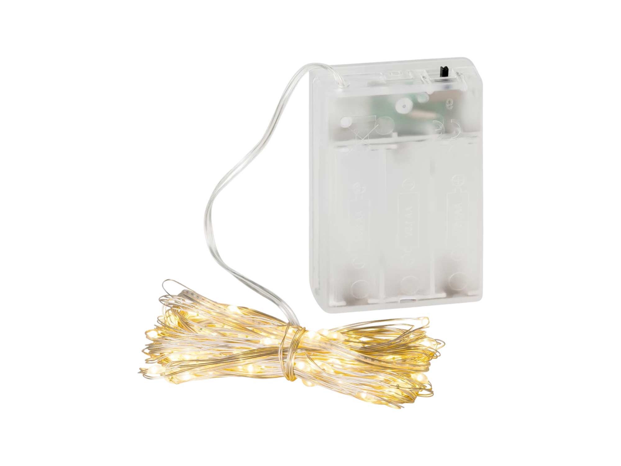 NOOR LIVING LED-Lichterkette ECO LED, Draht silber Batterie 11,9m 120 LED T günstig online kaufen