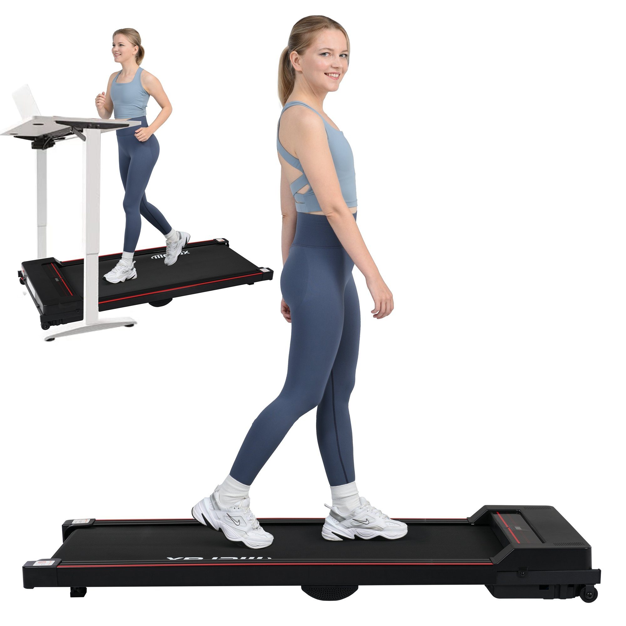 Merax Laufband, 1-8 KM/H, Underdesk Treadmill, Walking Jogging Pad