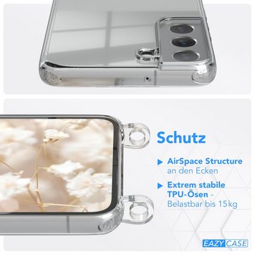 EAZY CASE Handykette Boho Umhängeband für Samsung Galaxy S22 5G 6,1 Zoll, dünner Riemen Silikon Hülle zum Umhängen Umhängetasche schmal Etui Rot