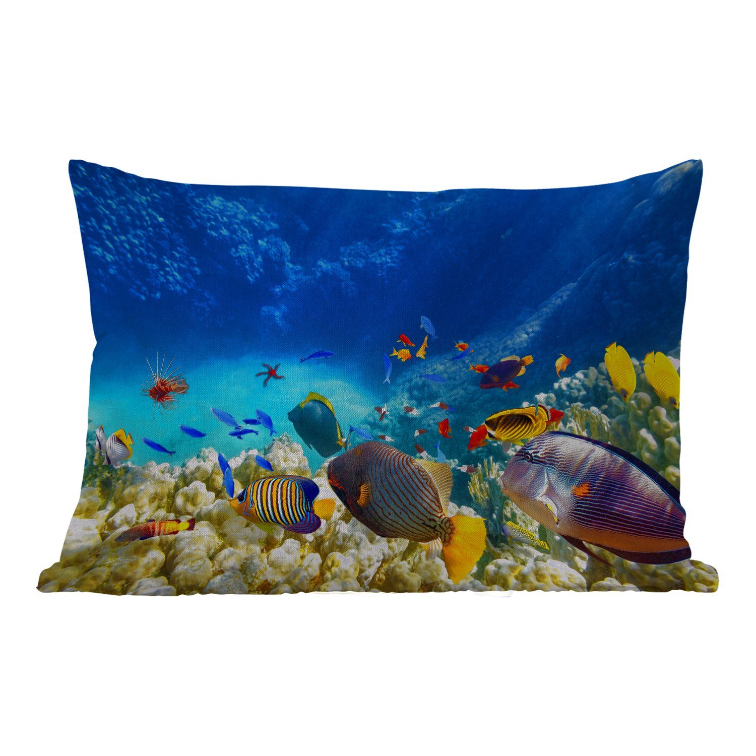 Korallen - Meer Fische Dekokissenbezug, - - MuchoWow Unterwasserwelt, Dekokissen Polyester, Outdoor-Dekorationskissen, Kissenhülle