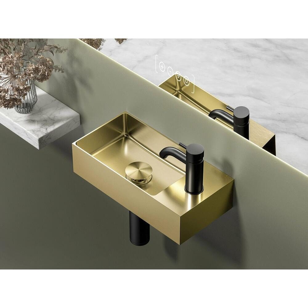 Sapho Waschtisch AURUM Edelstahl-Waschtisch, 36,5x18cm, gold oder Kupfer