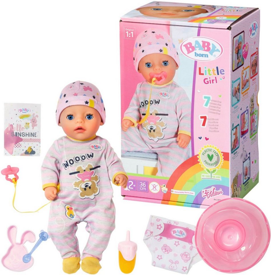 Baby Born Babypuppe Soft Touch Little Girl, 36 cm, mit lebensechten  Funktionen, Altersempfehlung: 2+ Jahre