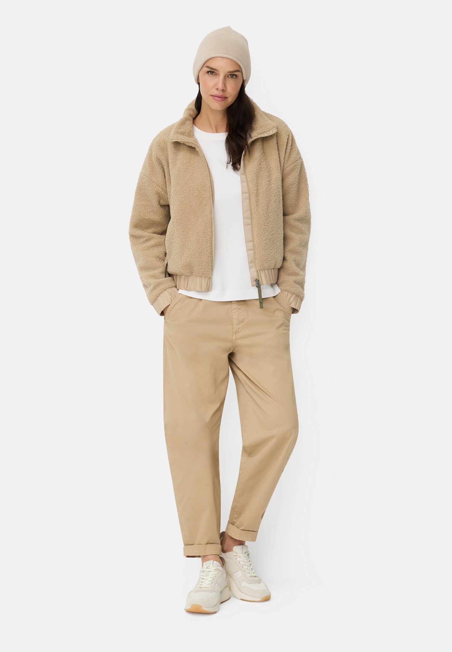 camel active Blouson mit Stehkragen und 2-Wege-Reißverschluss Langarm Markenlabel