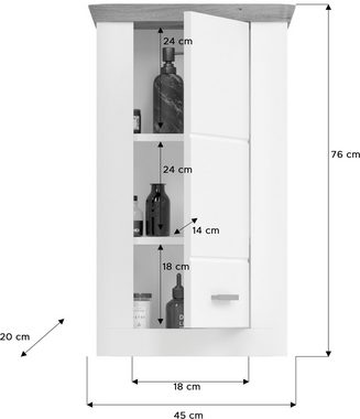 Home affaire Hängeschrank Halmstad (1-St) Badmöbel, 1 Tür, Türanschlag wechselbar, Breite 45 cm