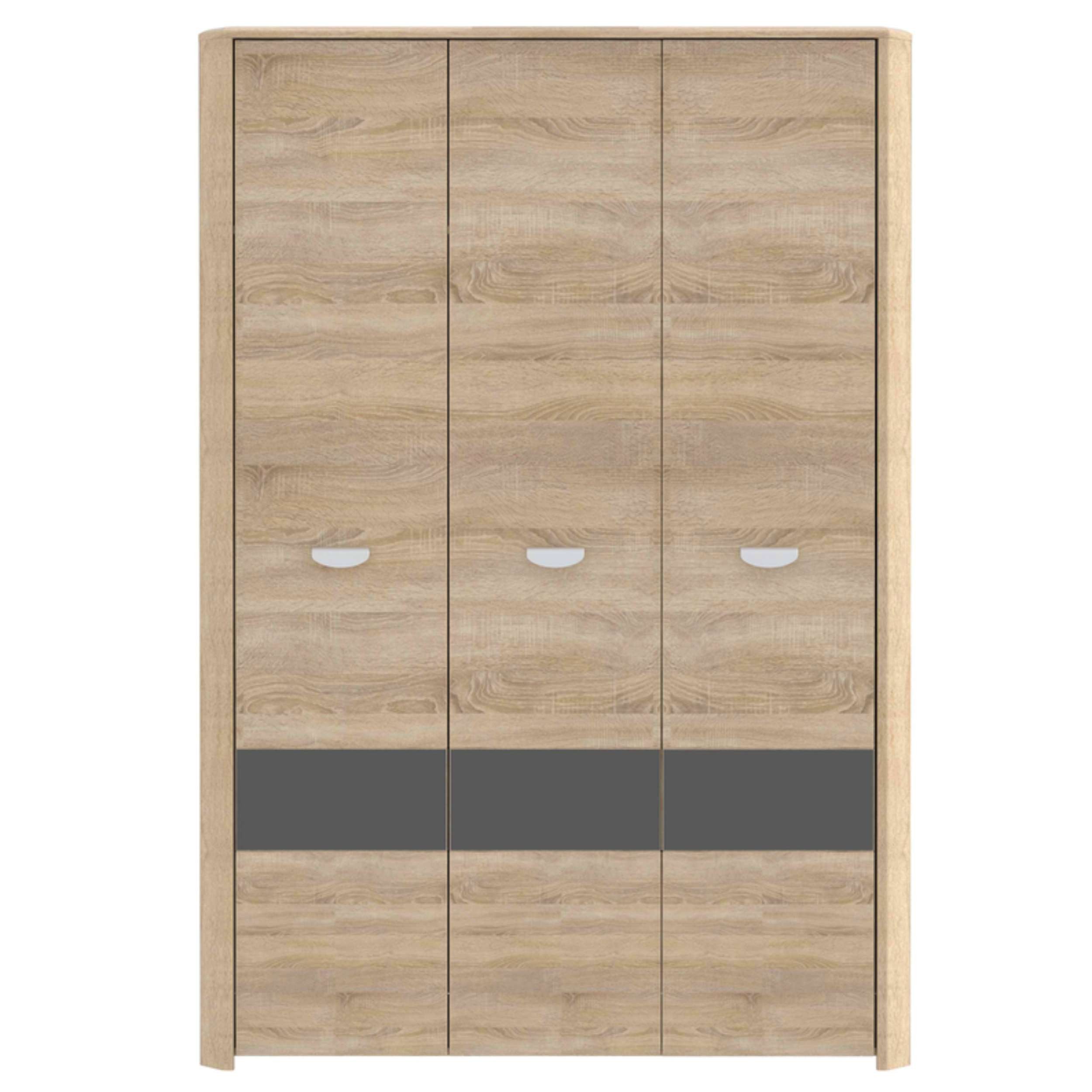 99rooms Drehtürenschrank Yonas (Kleiderschrank, Schrank) 3-türig, mit Kleiderstange, aus Holzwerkstoff