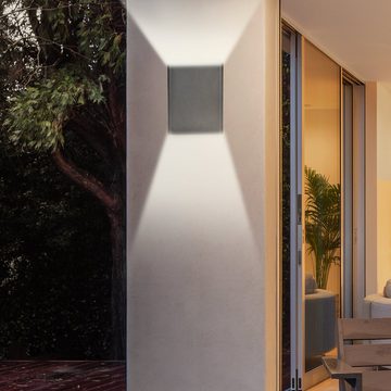 Outsunny Außen-Wandleuchte Außenwandleuchte, LED fest integriert, Warmweiß, LED Gartenleuchte mit 3000K Warmweißes Licht