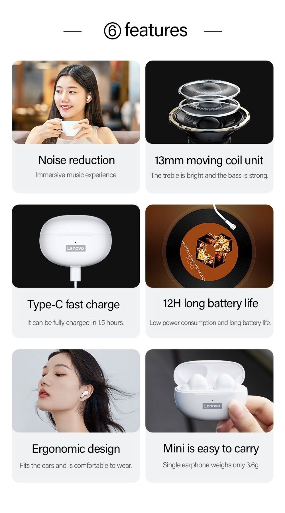 kabellos, Weiß) (True Touch-Steuerung mit Siri, Ohrhörer Wireless, Kopfhörer-Ladehülle 5.0, Assistant, mAh Lenovo 250 Bluetooth mit Google - Stereo LP5 Bluetooth-Kopfhörer