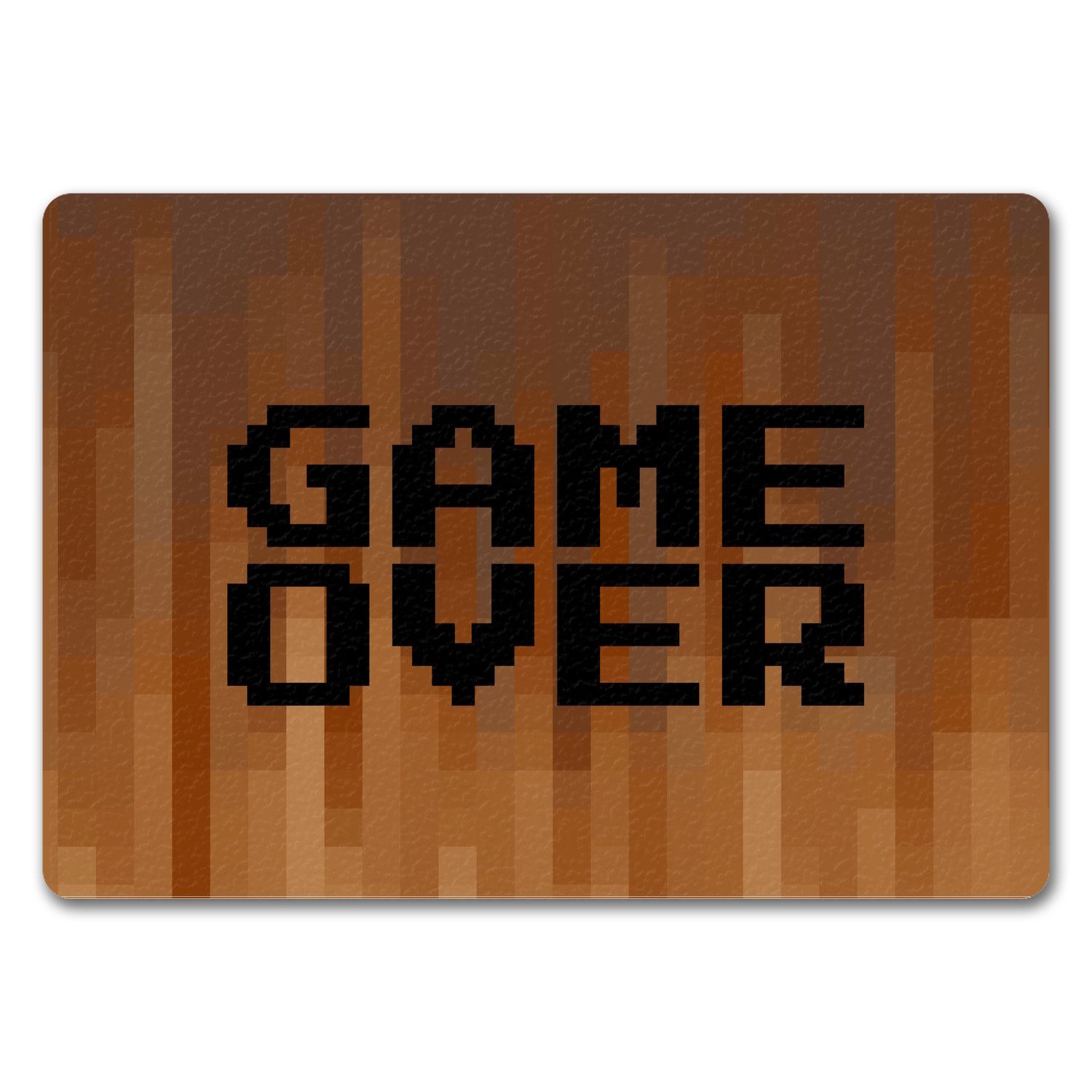 Fußmatte Fußmatte in 35x50 cm ohne Rand mit Pixelmotiv und Spruch: Game Over