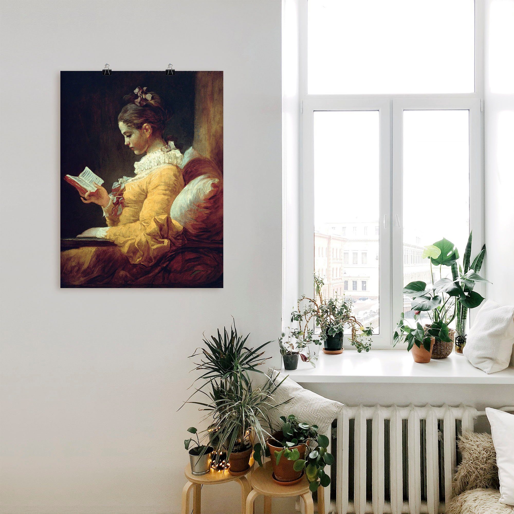 Artland Wandbild Lesendes Mädchen. Um 1776, Frau (1 St), als Leinwandbild, Poster in verschied. Größen