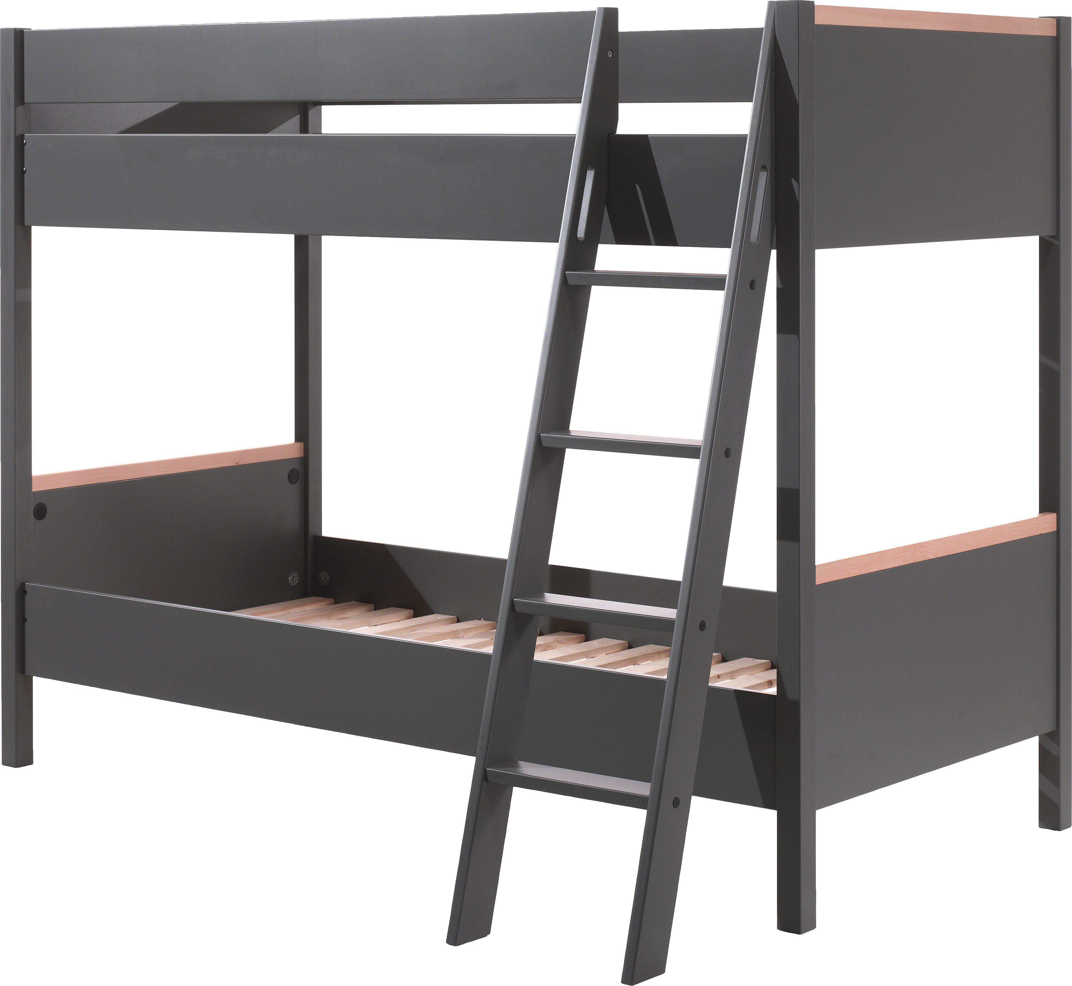 Vipack Etagenbett London (Made in Europe), mit Melamin-Oberfläche und Rollrost