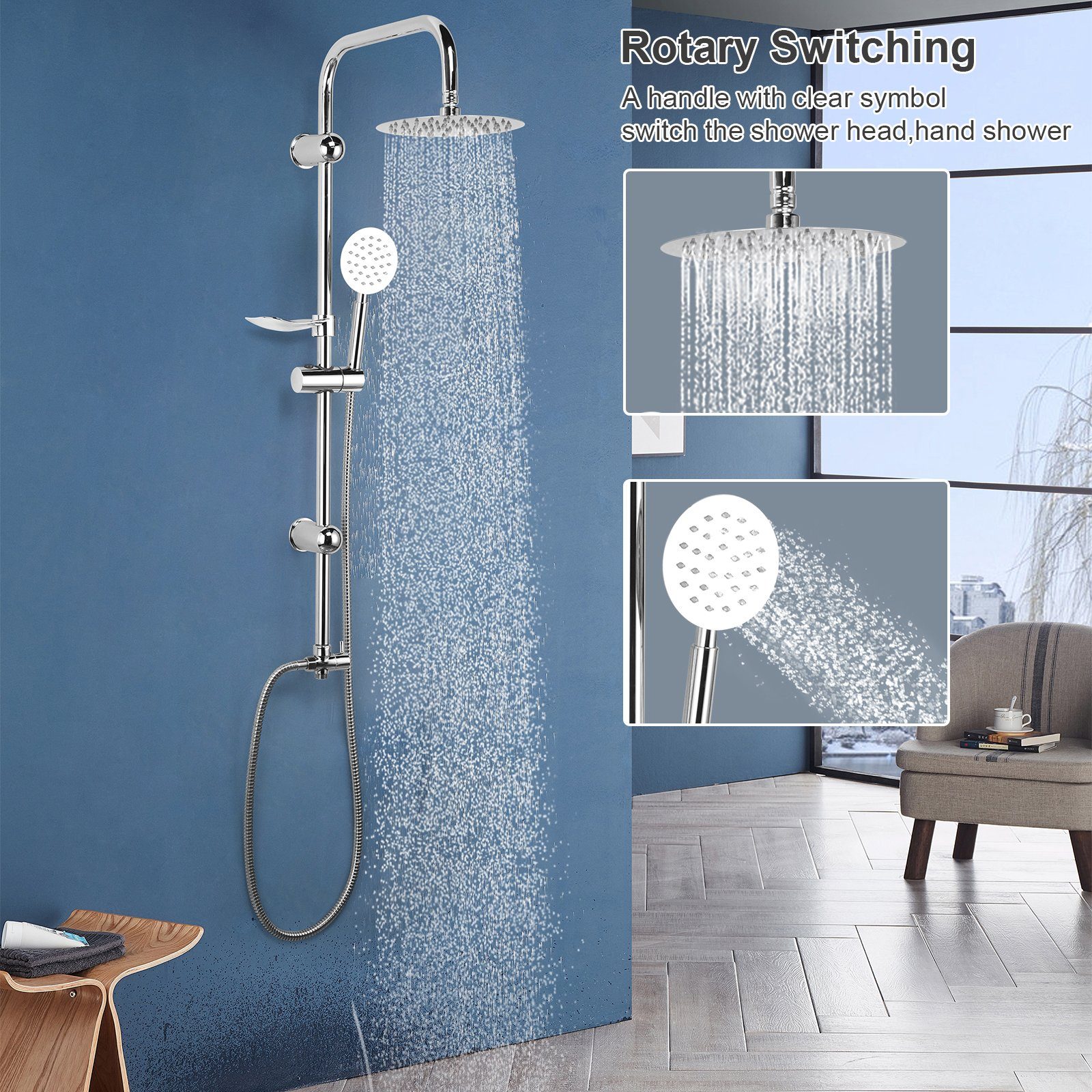 Duschsystem BlingBin mit wassersparend, Seifenlösungsbox 1-tlg), set Duschbrause Strahlarten, 2 (set, Regendusche, Duschen