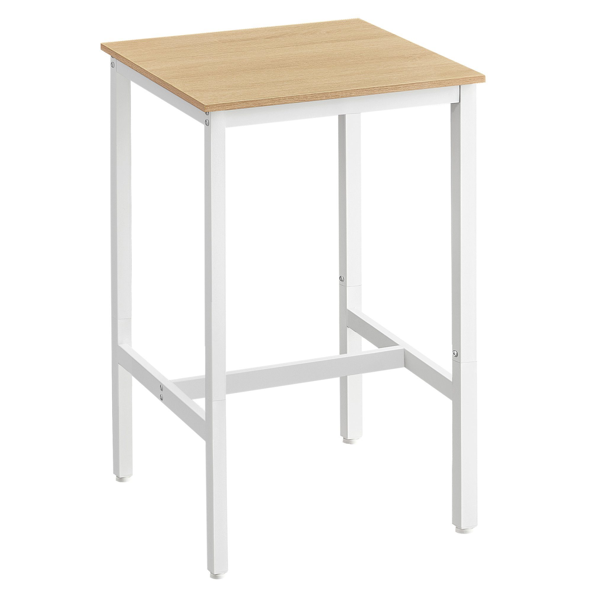 VASAGLE Bartisch x Stehtisch, 60 Eichenbeige-Weiß 92 cm 60 Küchentisch, x