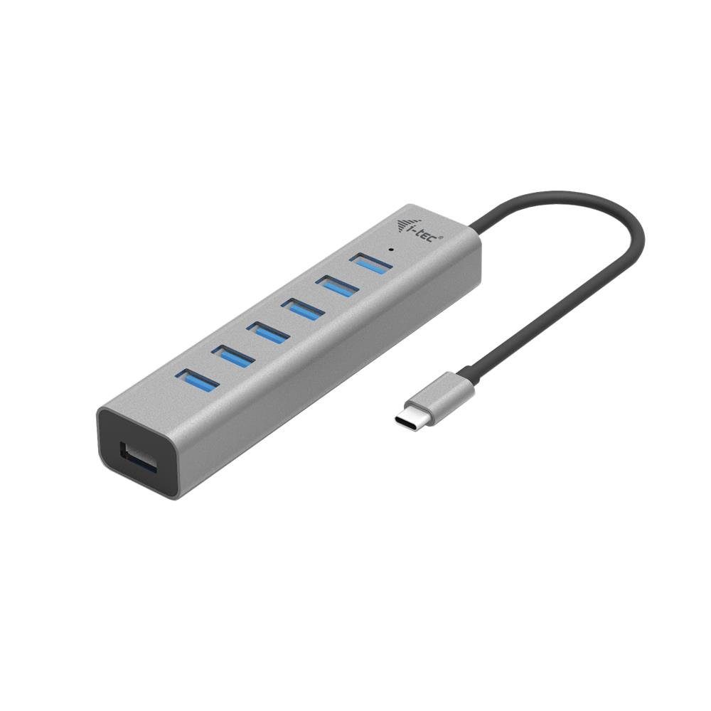 I-TEC USB-C Ladegerät Metall HUB 7 Por USB-Ladegerät (für bis zu 7 Geräte)