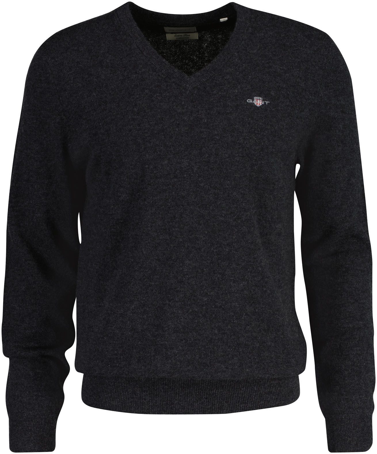 Gant V-Ausschnitt-Pullover EXTRAFINE LAMBSWOOL V-NECK mit Logostickerei günstig online kaufen