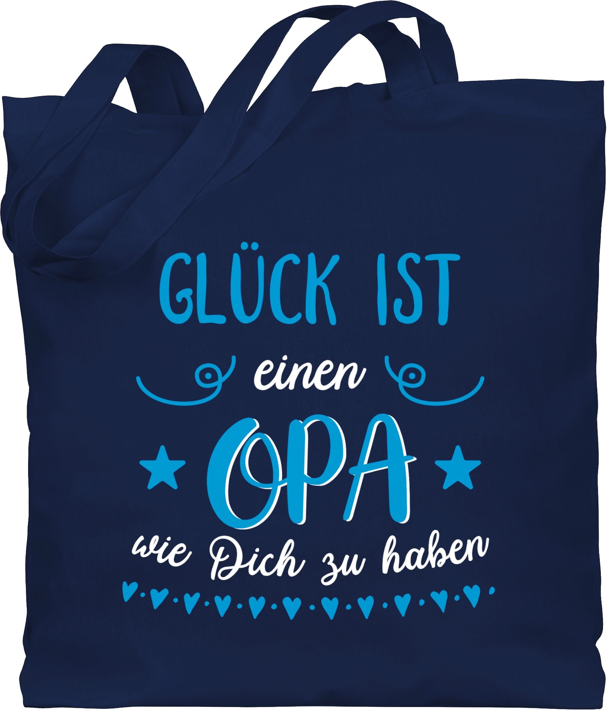 Shirtracer Umhängetasche »Glück ist einen Opa wie dich zu haben Blau