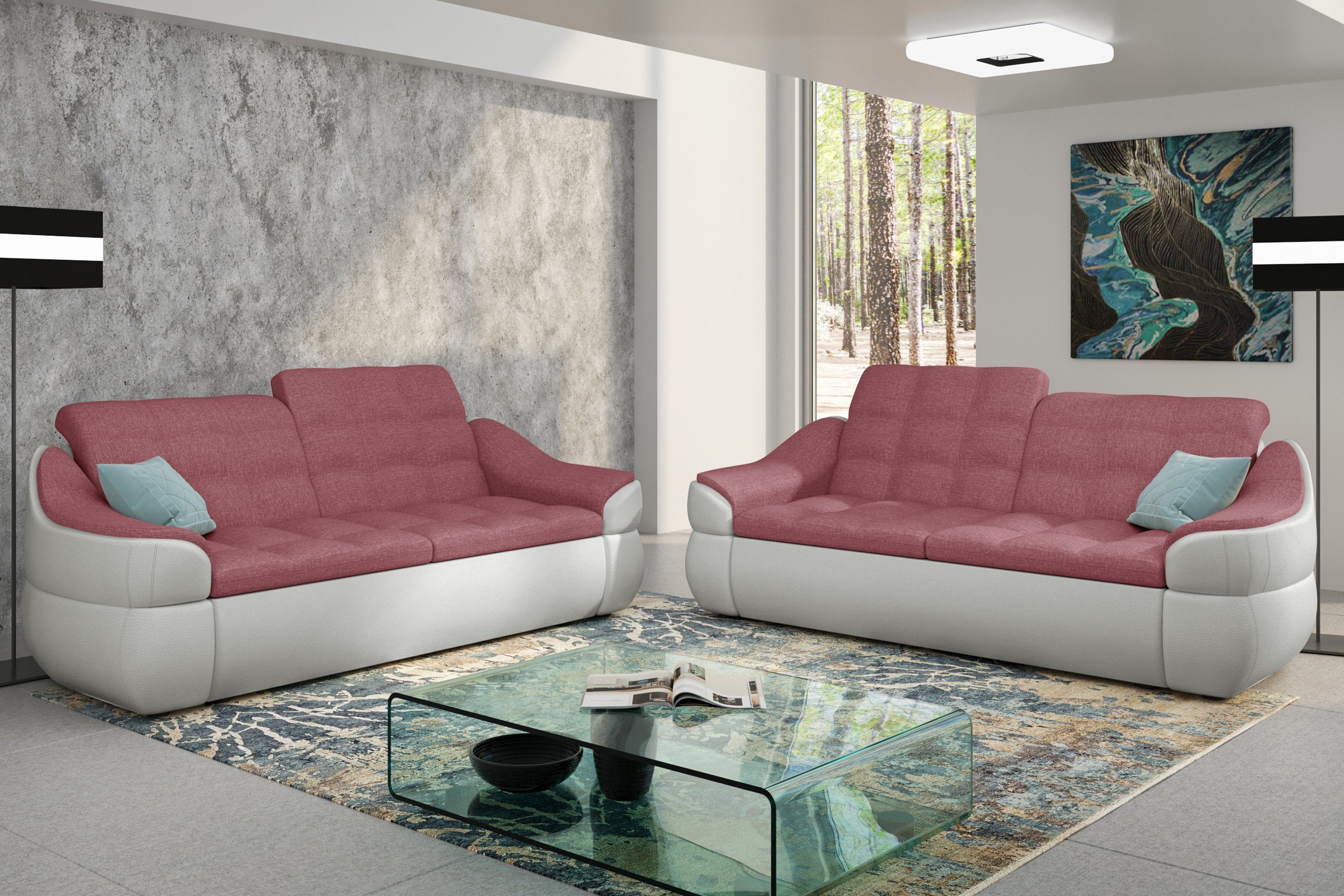 [Super willkommen] Stylefy Polstergarnitur Alisa, (Set (2-tlg), made bestehend Sofa, in 2x2-Sitzer aus Design, Modern Europa