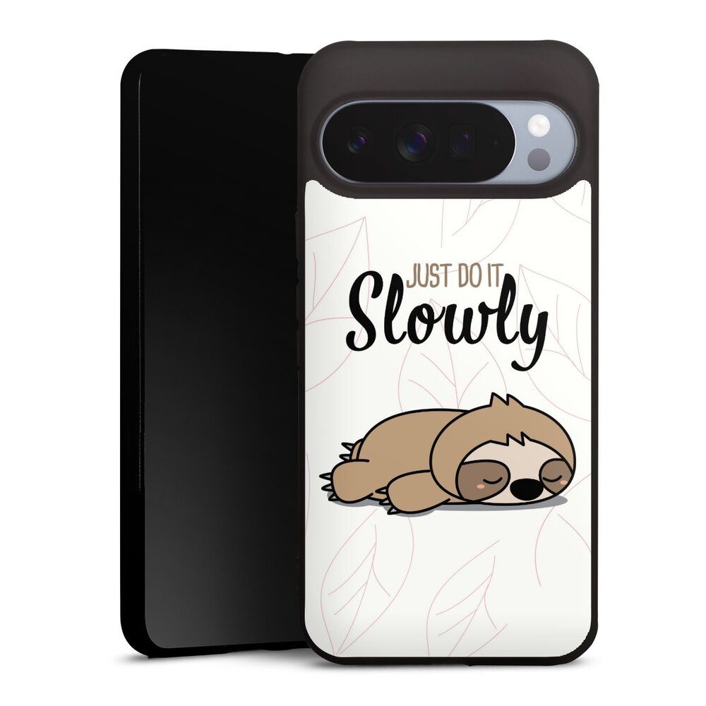 DeinDesign Handyhülle Tiere Faultier lazy sunday Just Do It Slowly Sloth, Google Pixel 10 Pro XL Silikon Hülle Premium Case Handy Schutzhülle