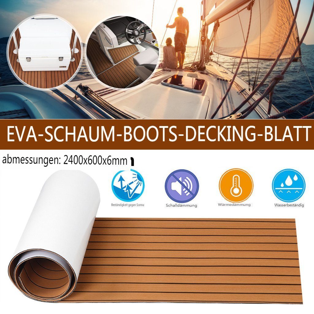 EVA Fußboden Boot 240x60cm 6mm Schaum ELUTO Yacht Bodenmatte, Selbstklebend