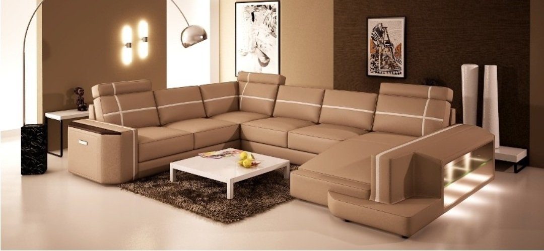 Ecksofa Sofa Couch Polster Big JVmoebel Wohnlandschaft Sitz Ecksofa, Leder UForm