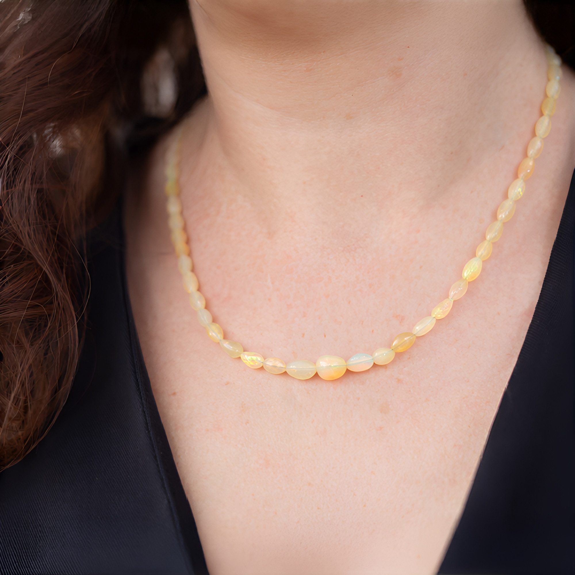 Cavill Goldkette Welo-Opal Goldkette 9 Karat, 51,97 ct, Ovaler Fantasieschliff (1-tlg)