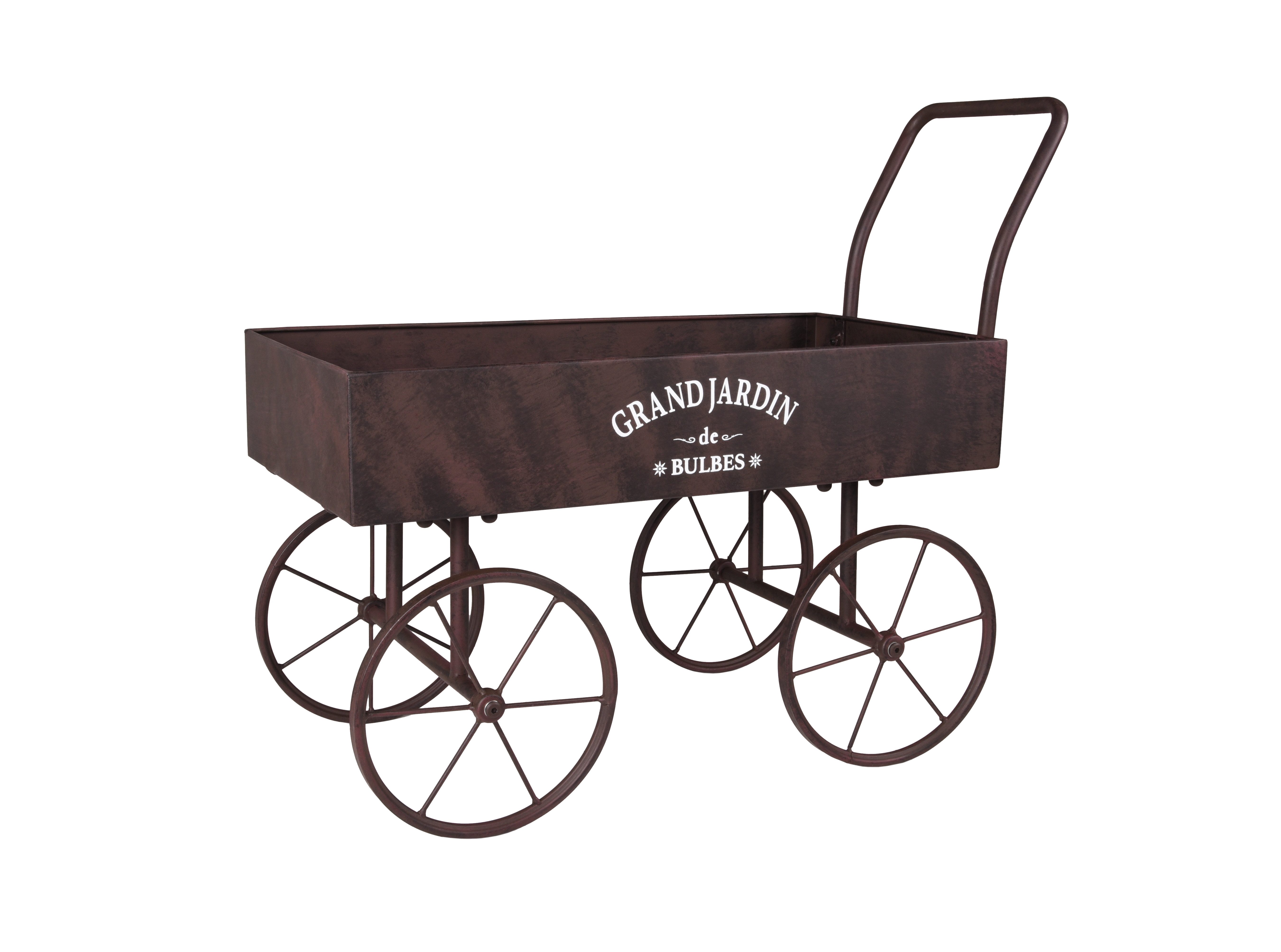 Garden Pleasure Dekoobjekt Pflanzständer WAGEN aus Schmiedeeisen