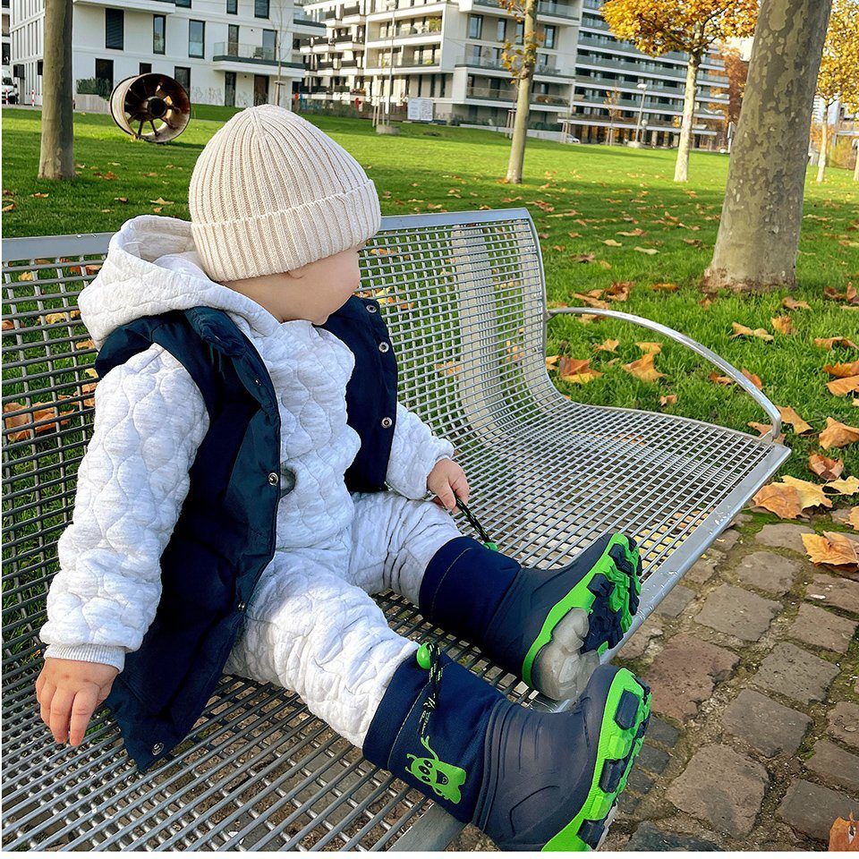 Beck Winterstiefel Blinking Ghost Gummistiefel (für Jungen, mit Blinksohlen für mehr Sicherheit im Dunkeln) Schnellverschluss, flauschiges sehr warmes Futter