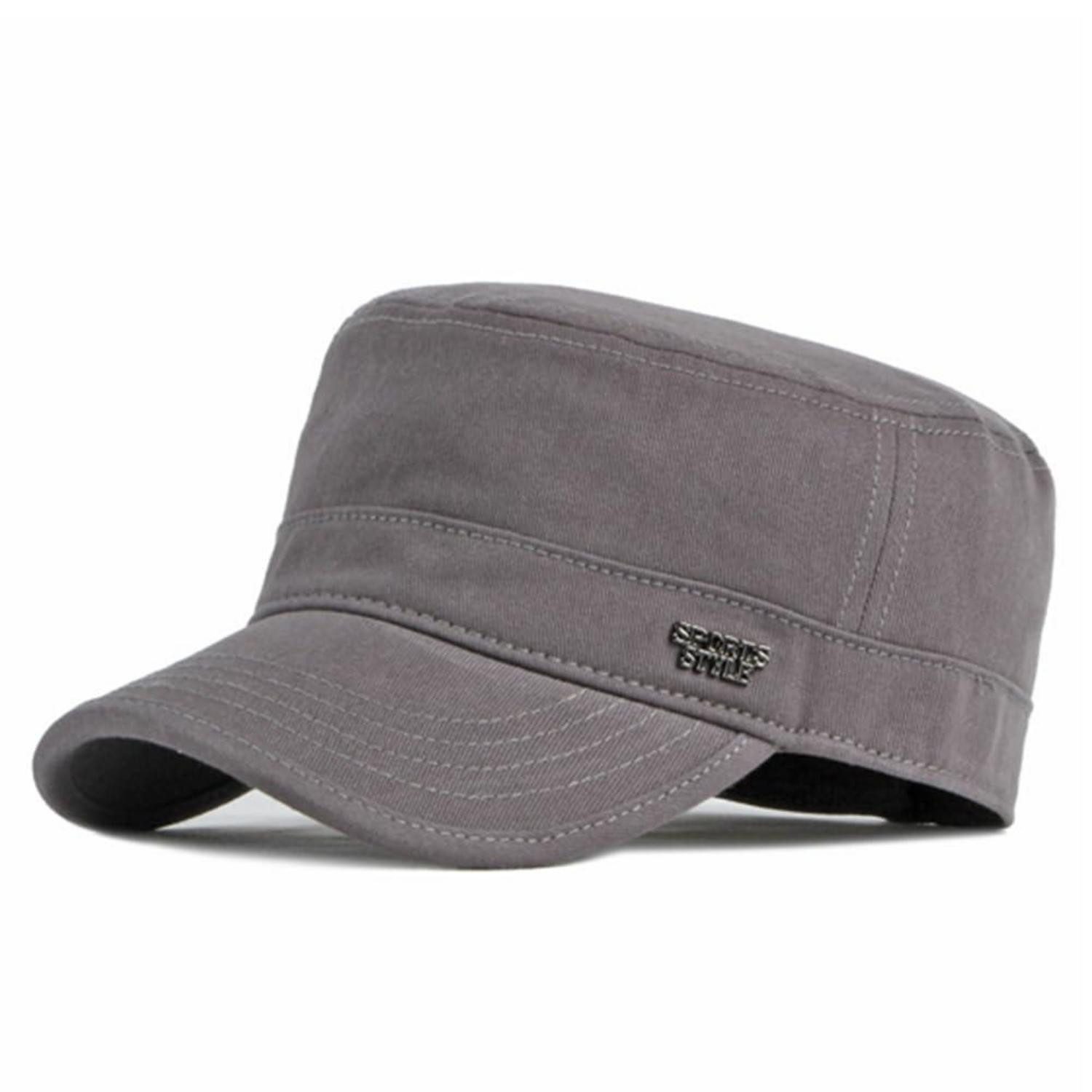 LuxusKollektion Army Cap Militär Cap Herren Damen Baumwolle Einstellbar Einheitsgröße Grau