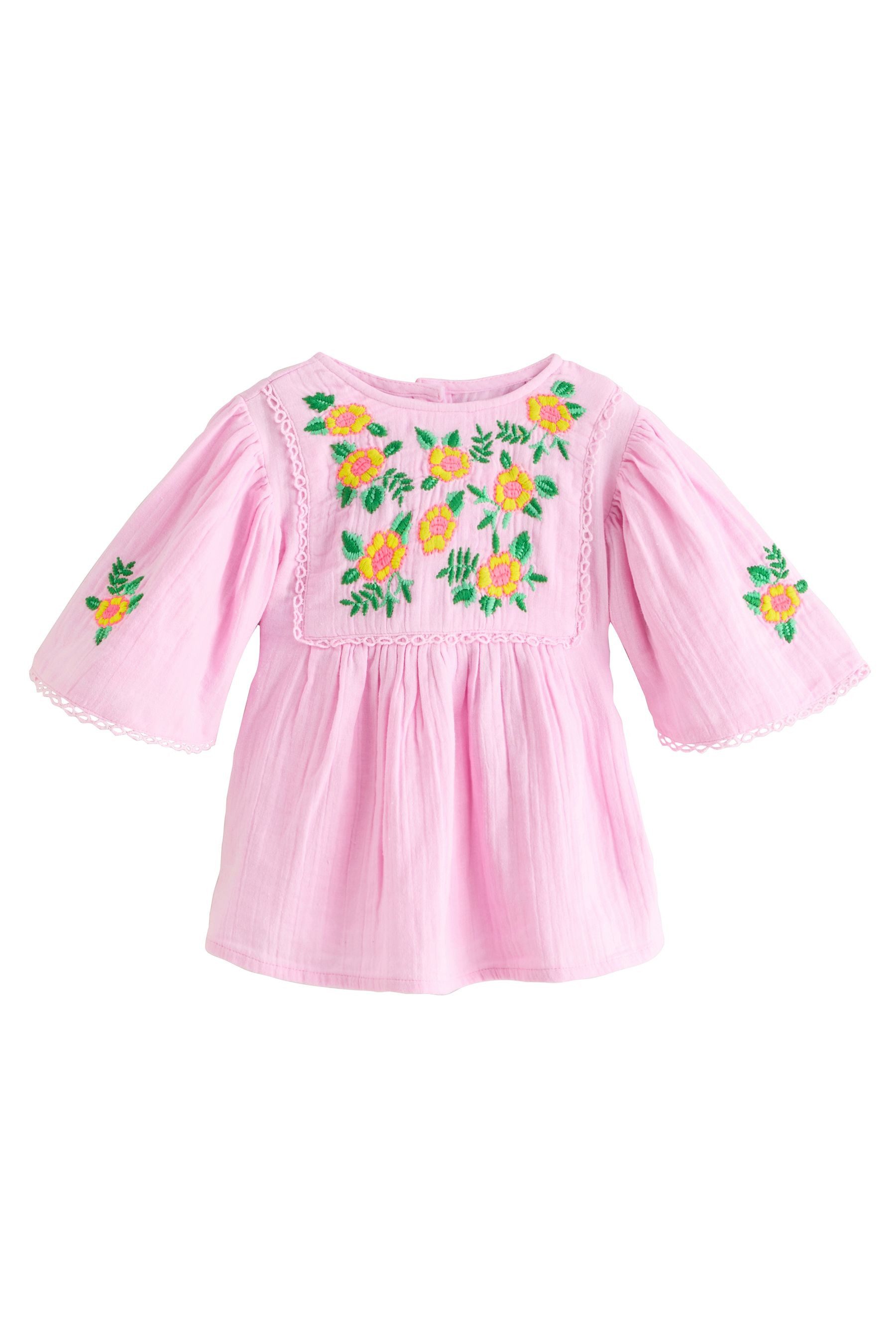 Blusenshirt Bluse mit Zierdetails aus 100 % Baumwolle