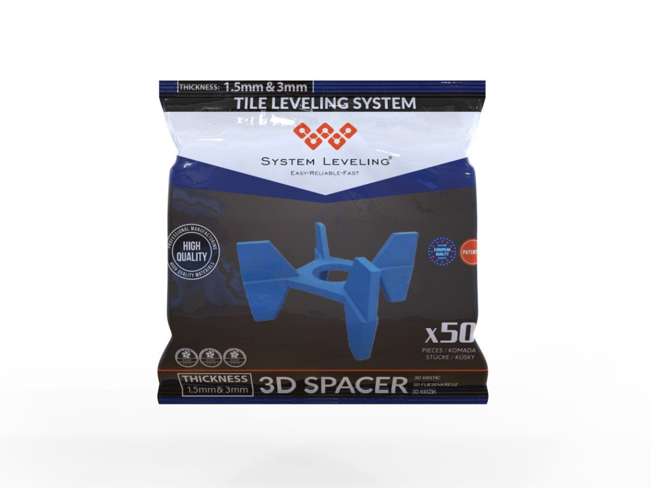 System Leveling Fliesenbohrer System Leveling 3D-Fugenkreuz Fugenbreite 1,5 & 3