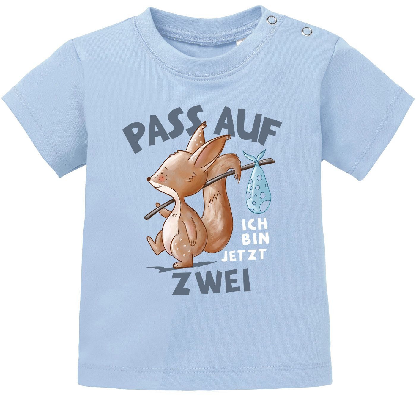 Print-Shirt Baby T-Shirt 1. Geburtstag mit Spruch Ich bin jetzt Eins, Zwei