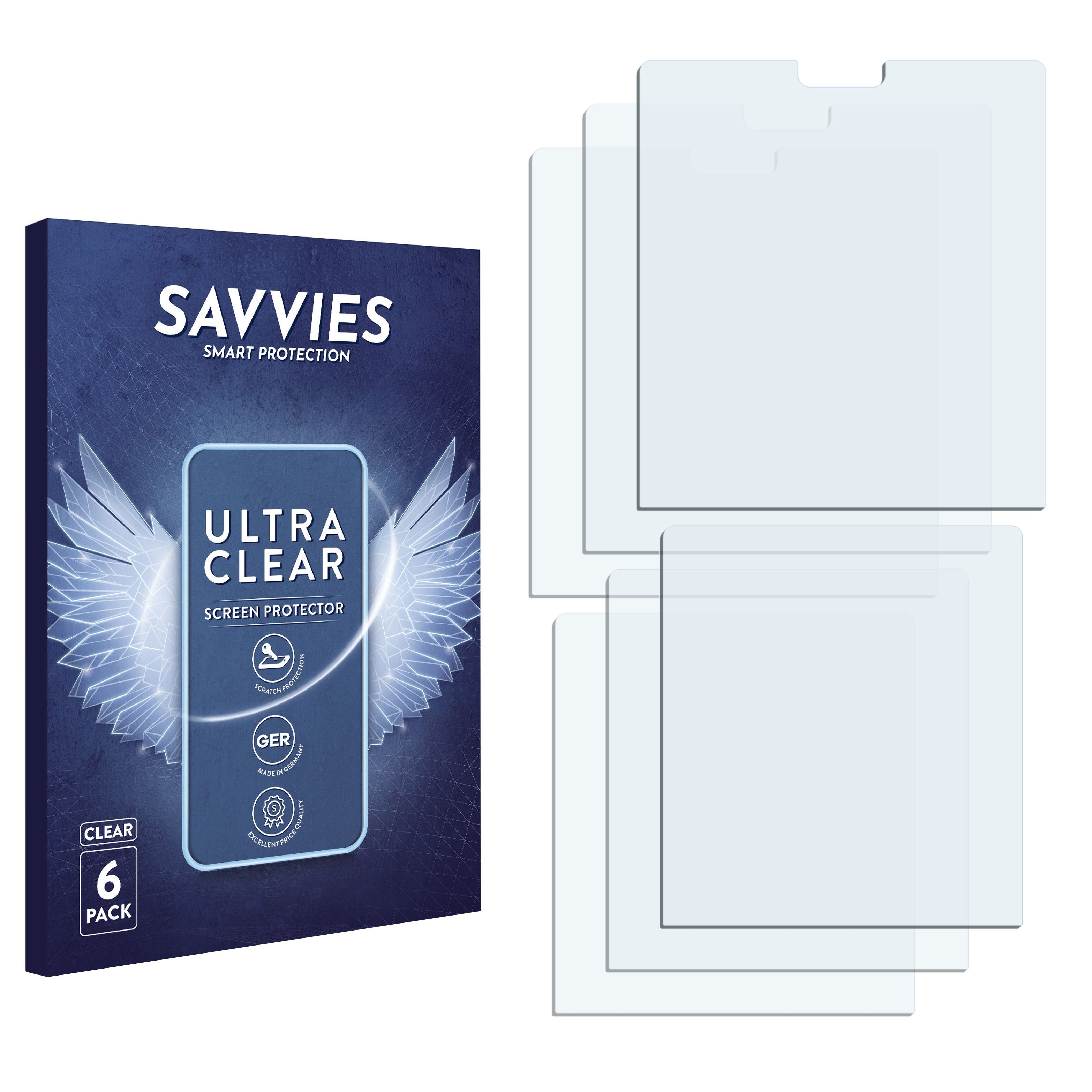 Savvies Schutzfolie für Sony Ericsson Xperia X5 Pureness  (Display+Rückseite), Displayschutzfolie, 6 Stück, Folie klar
