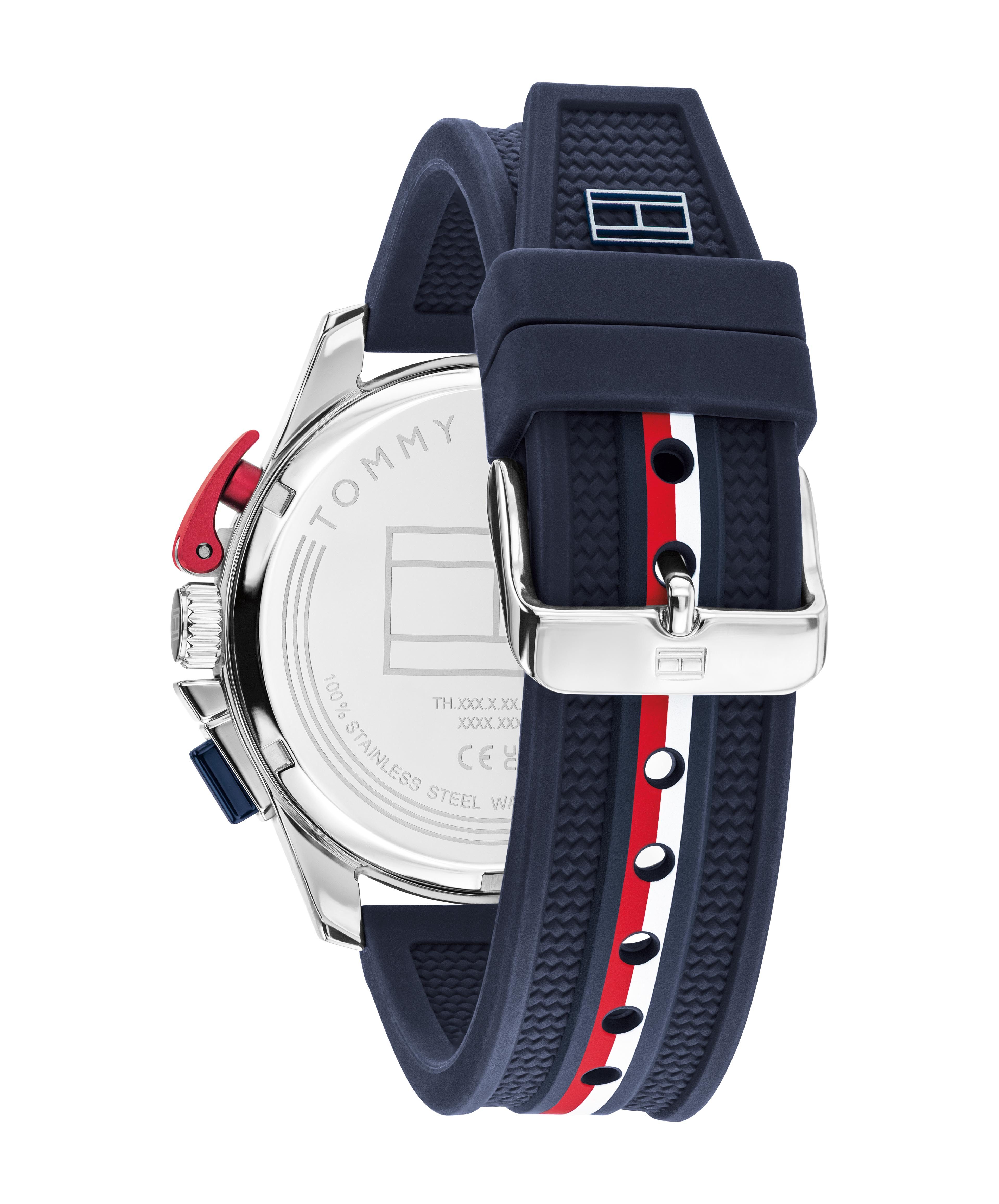 Tommy Hilfiger Chronograph BANK 1792292, Quarzuhr, Armbanduhr, Herrenuhr, Silikonarmband, analog, Tag