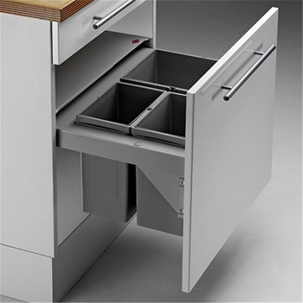 WESCO Einbaumülleimer 839603-11 Pullboy Soft Shorty 60 SW (17+2x8 Liter)
