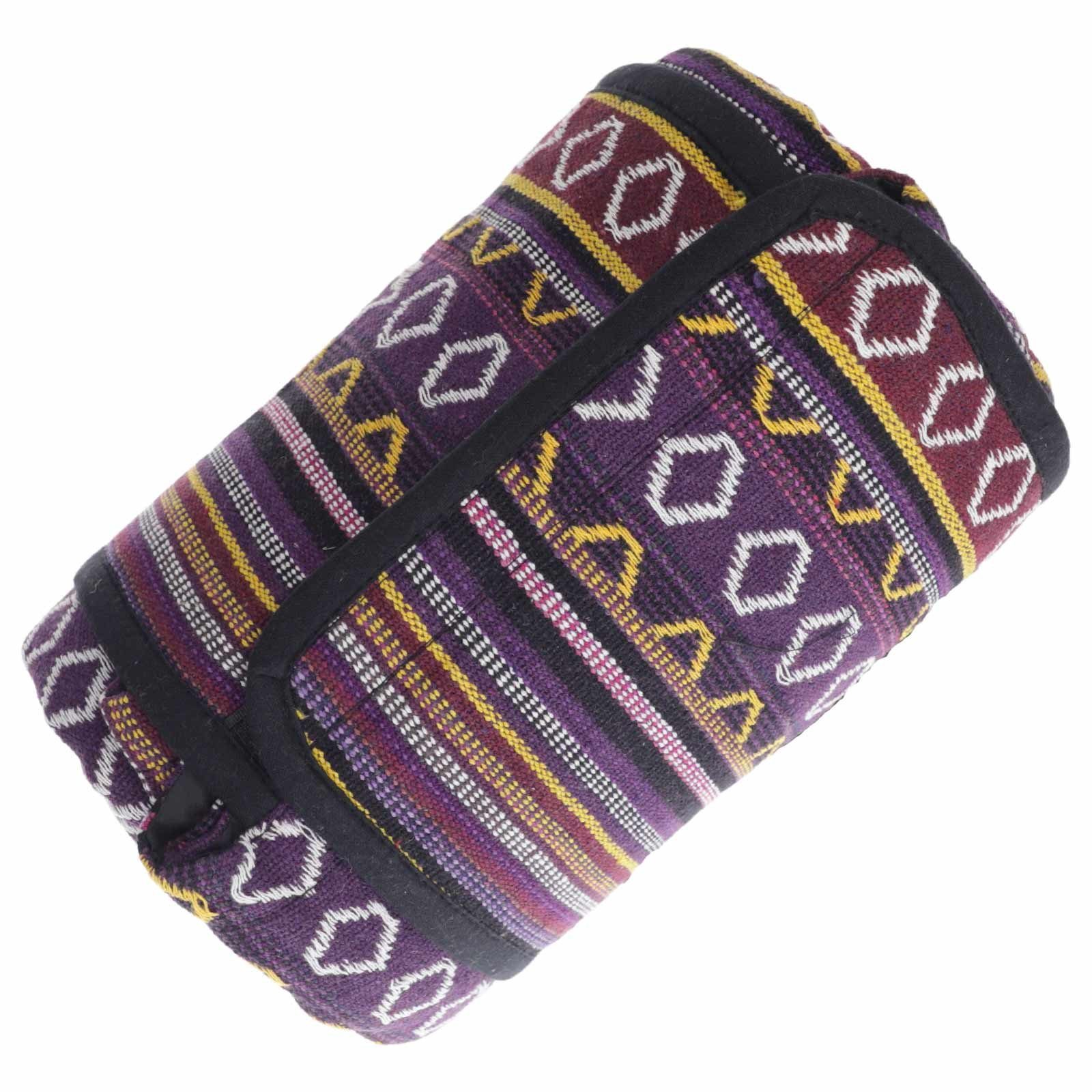 Handgewebte Lila Picknickdecke UND MAGIE Picknickdecke+Azteken / Familien KUNST Muster+Tragegriff, Purple