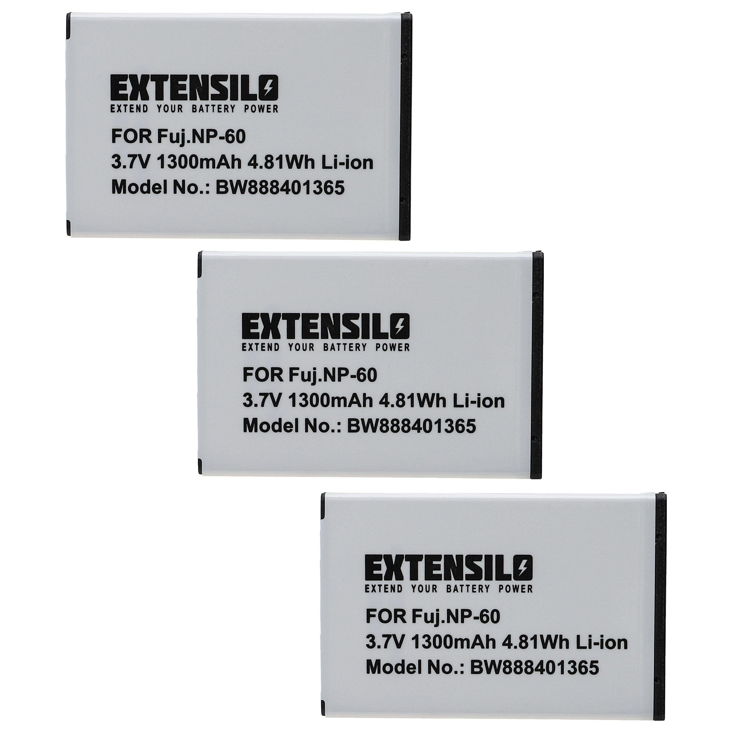 Extensilo passend für mAh 1300 DDC-828, DDV-1080, Digilife DDV-1000, Kamera-Akku DDV-1080HD