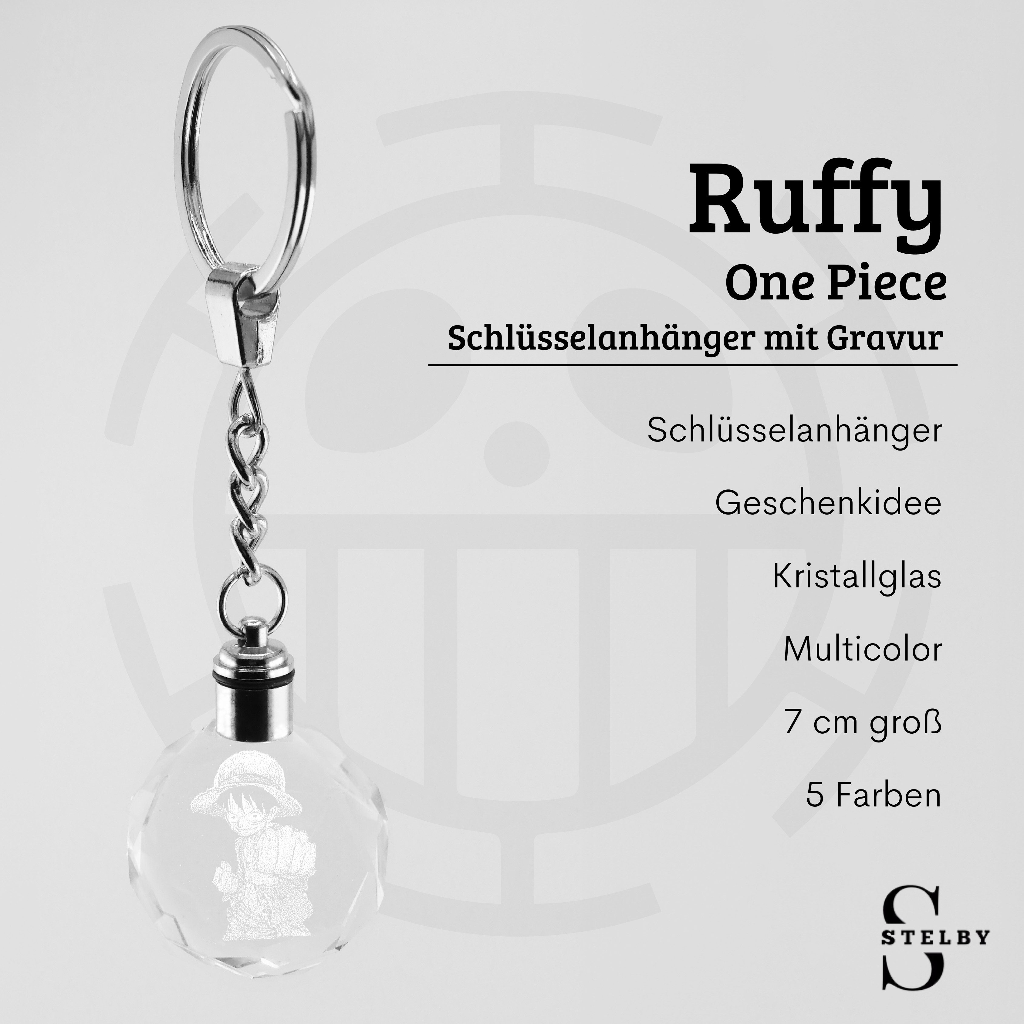 Stelby Schlüsselanhänger mit Gravur OnePiece Schlüsselanhänger Ruffy Multic günstig online kaufen