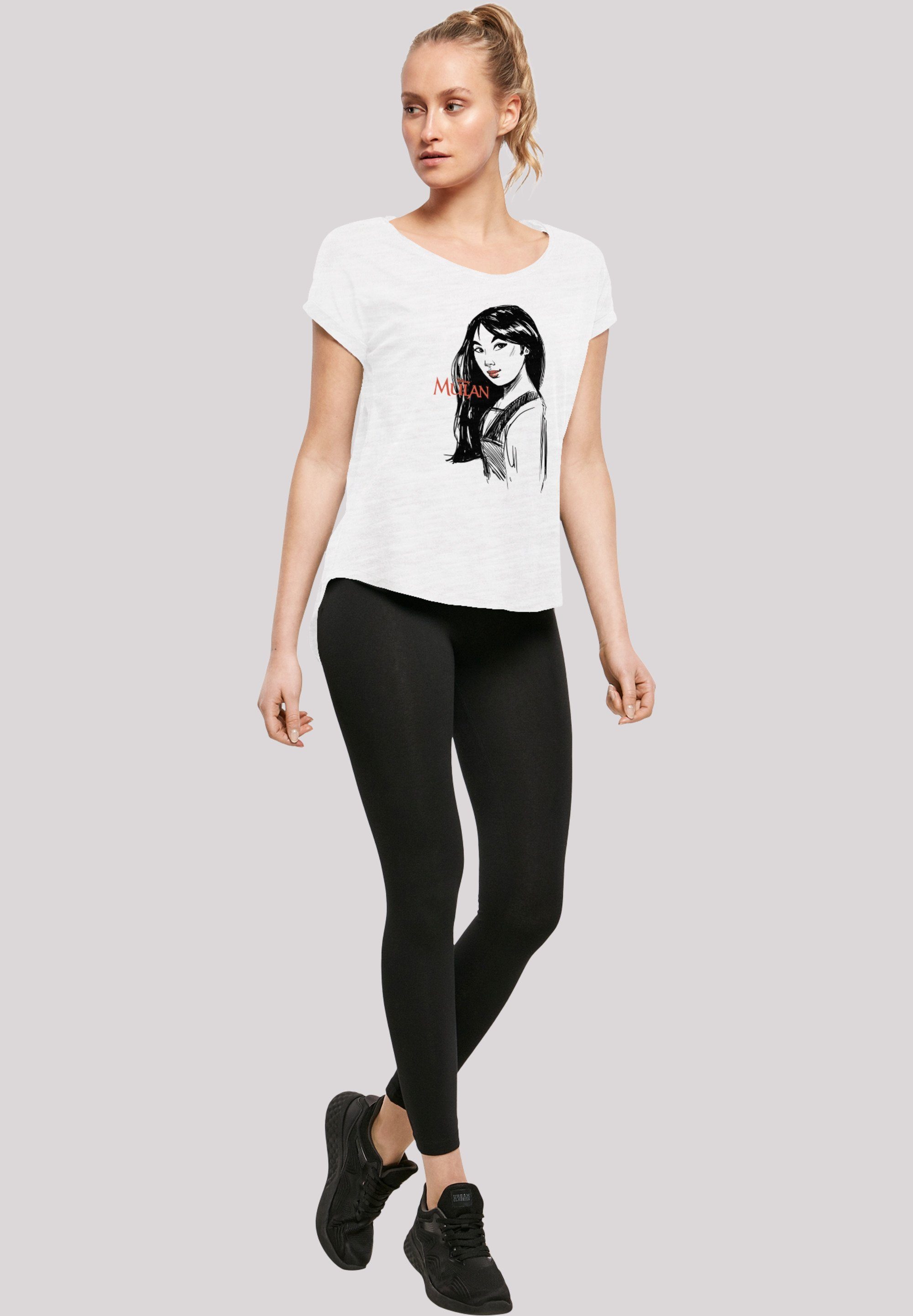 Damen,Premium T-Shirt Merch,Lang,Longshirt,Bedruckt Mulan Sketch F4NT4STIC