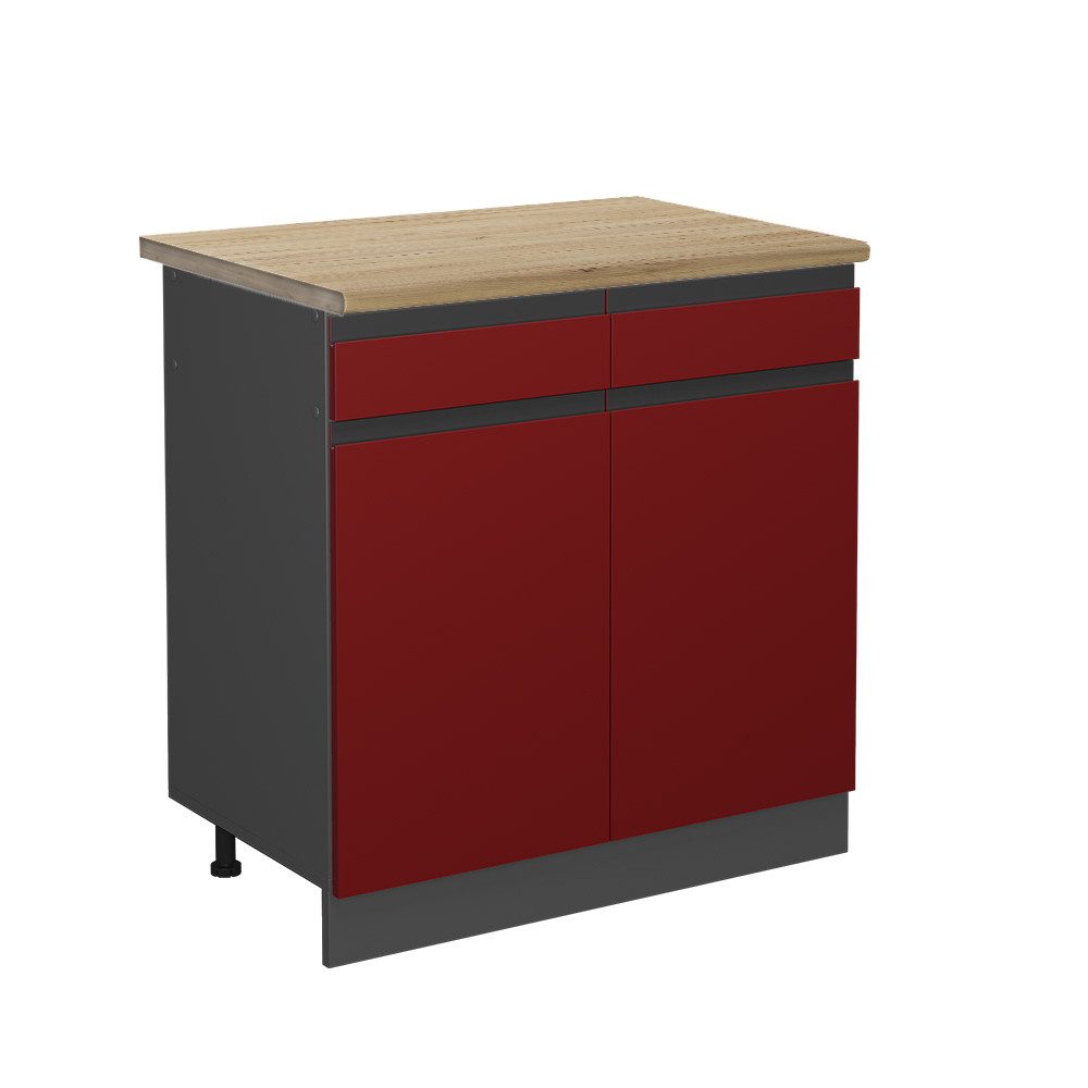 Vicco Unterschrank R-Line, Rot/Anthrazit, 80 cm, günstig online kaufen