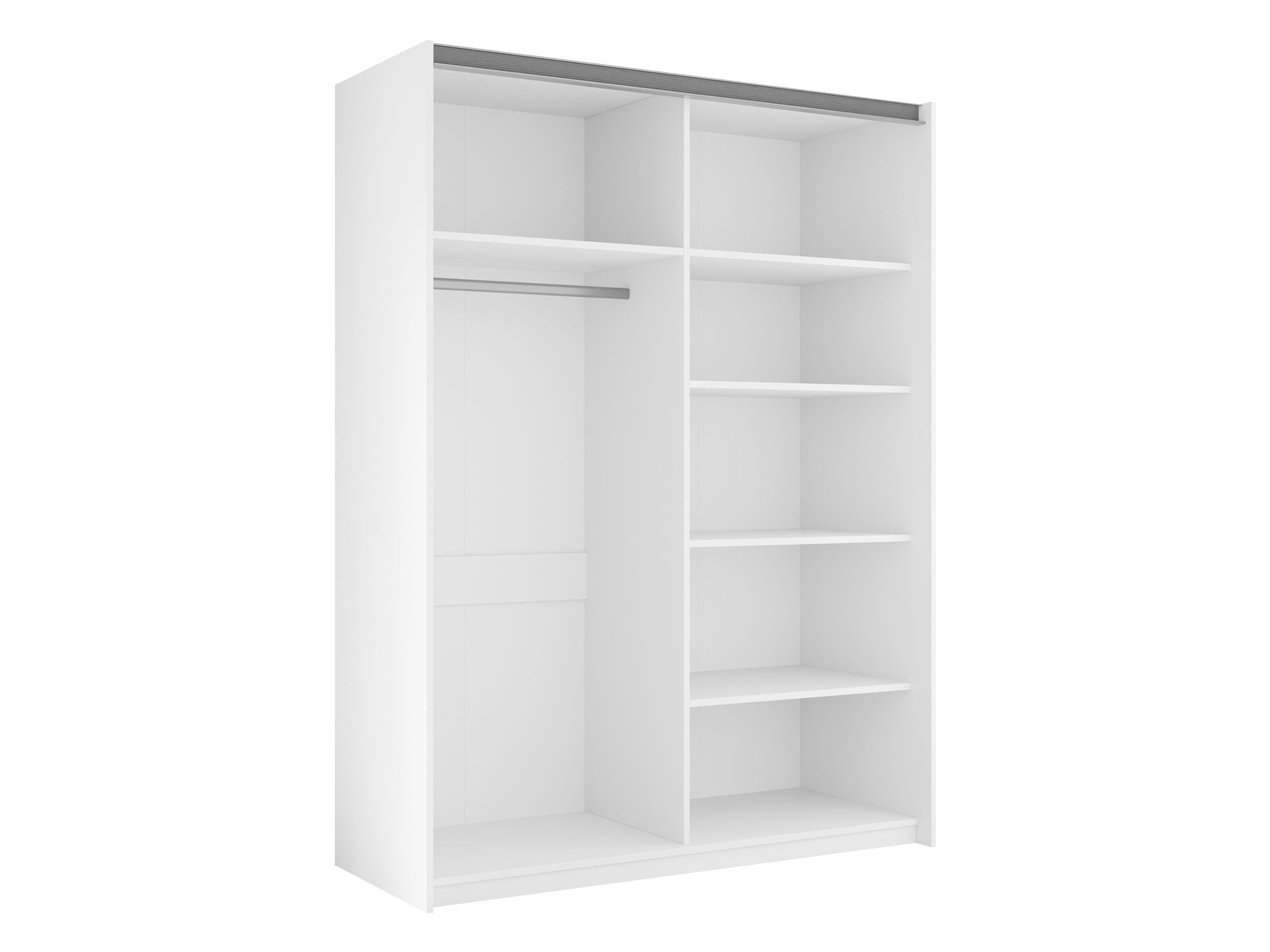 MIRJAN24 Kleiderschrank Atalio 150 (mit zwei Schiebetüren) Frontspiegel, Kleiderstange, Metallgriffe – Bild 3 von 5