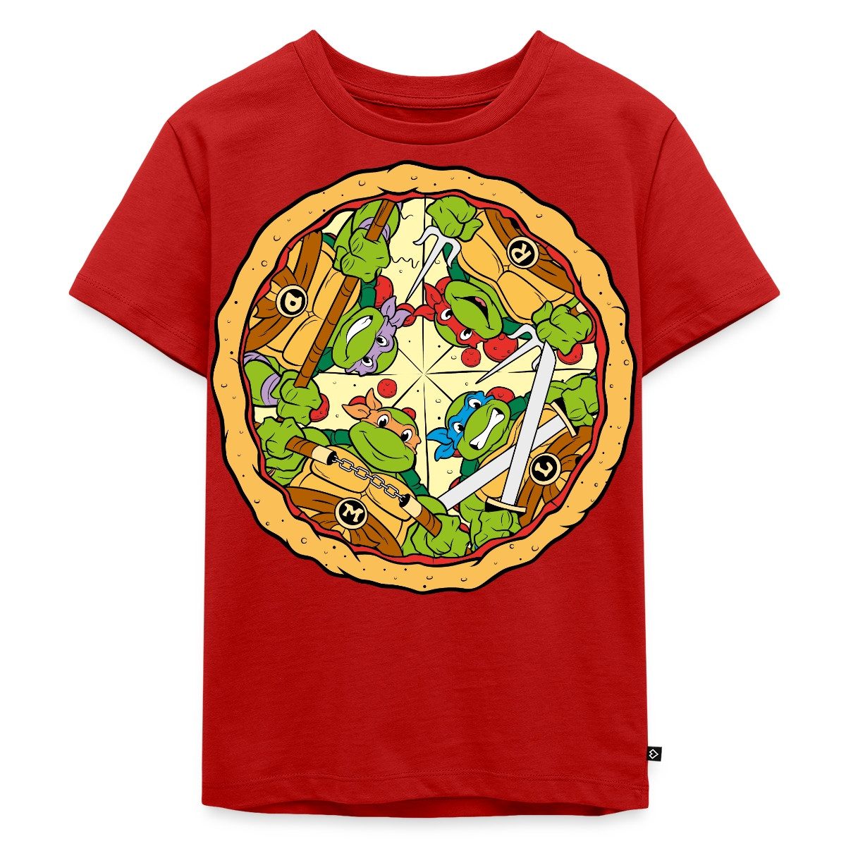 T-Shirt Teenage Mutant Ninja Turtles Pizza Logo Kinder Premium T-Shirt