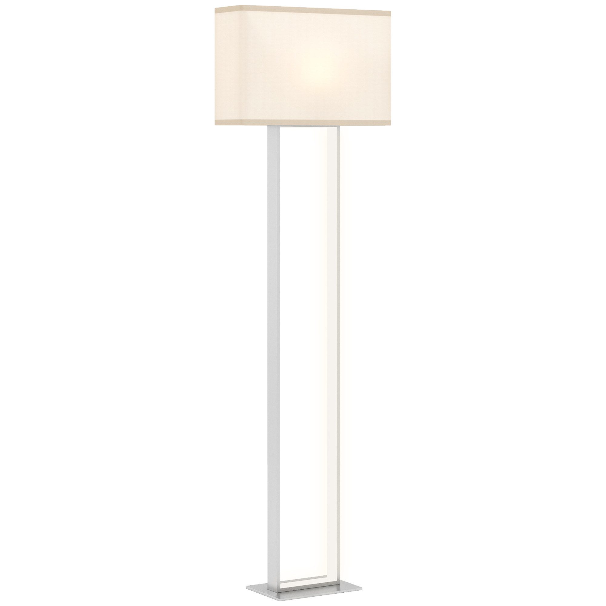 HOMCOM Stehlampe LED Stehleuchte mit Leinen-Lampenschirm, minimalistisch, Nachtlicht, Fußschalter, LED, Neutralweiß, Nachtleuchte für Schlafzimmer Weiß