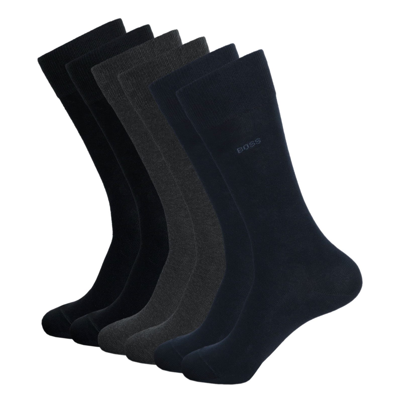 BOSS Businesssocken RS Uni Colors CC (3-Paar) mit dezentem Markenschriftzug günstig online kaufen