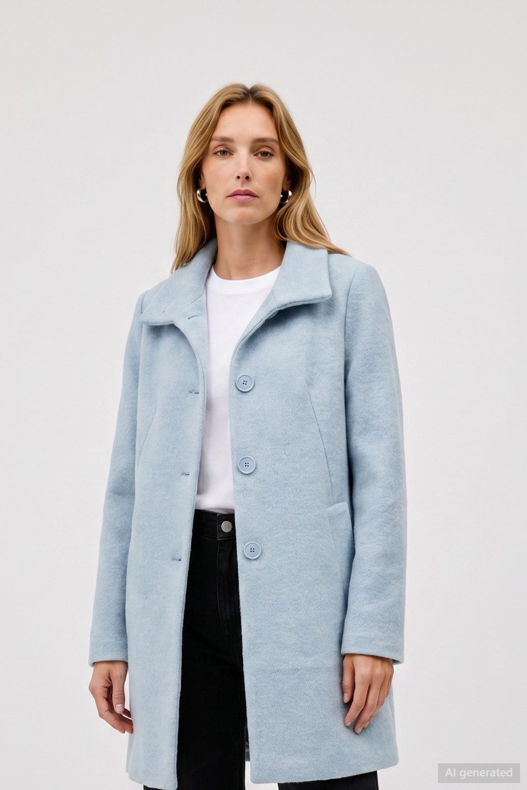 Barbara Lebek Wolljacke Wintermantel oder Damenmantel mit Innentasche