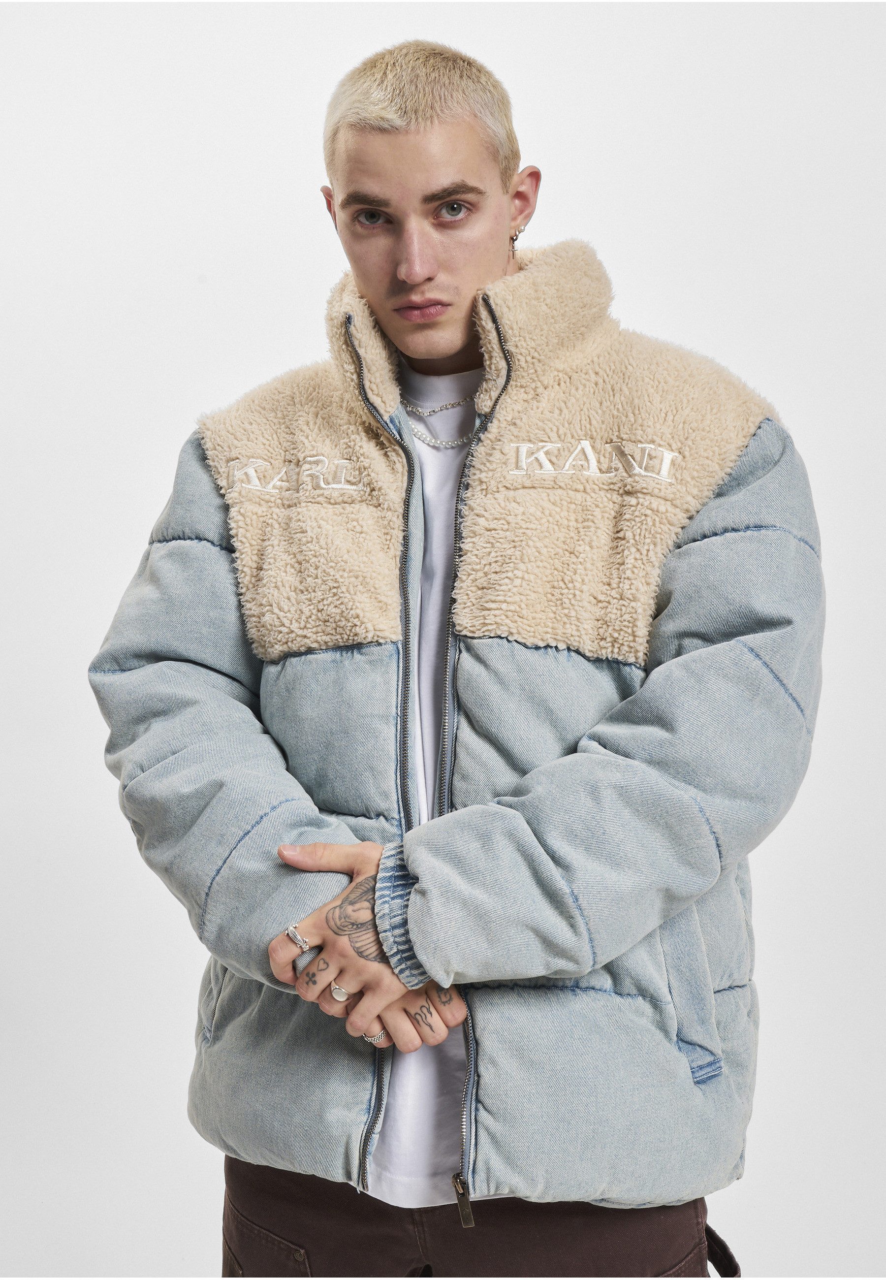 Karl Kani Winterjacke Karl Kani Herren KM234-036-1 KK Retro Denim Teddy Puffer Jacket (1-St)
