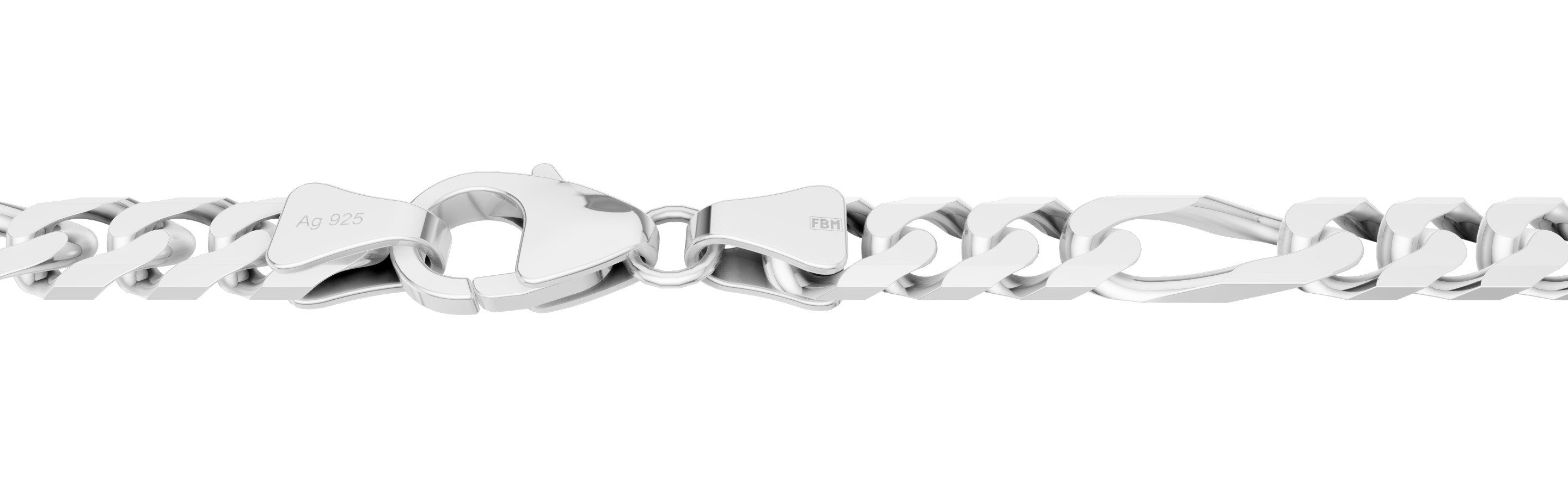 HOPLO Silberkette Figarokette Halskette Breite 5,7 mm - 925 Sterlingsilber günstig online kaufen