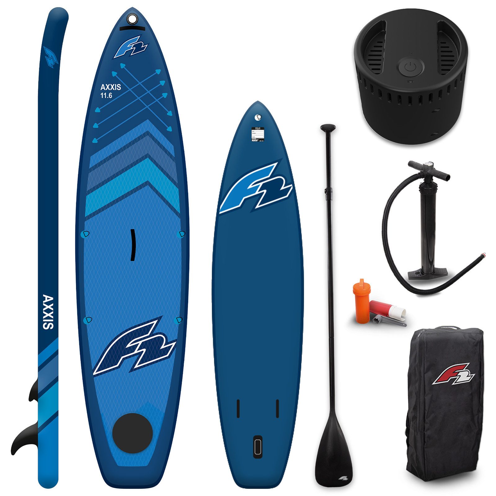 SUP-Board F2 Stand up Paddle Board AXXIS SMART SUP mit E-Pumpe 11,6 Navy 2024/
