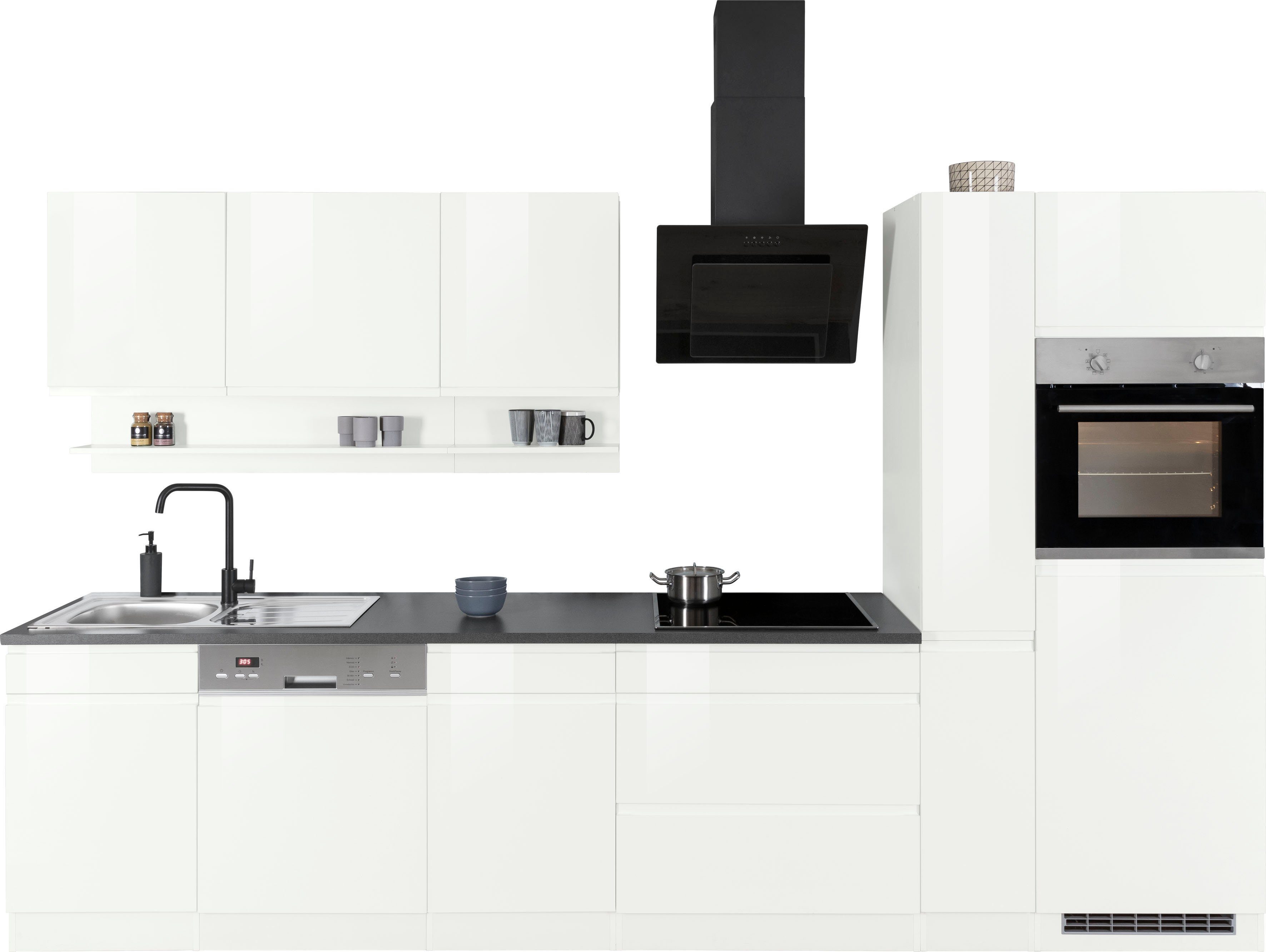 KOCHSTATION Küchenzeile KS-Virginia,neu in verbesserter Ausführung, Breite 330 cm, Soft-Close, ohne E-Geräte