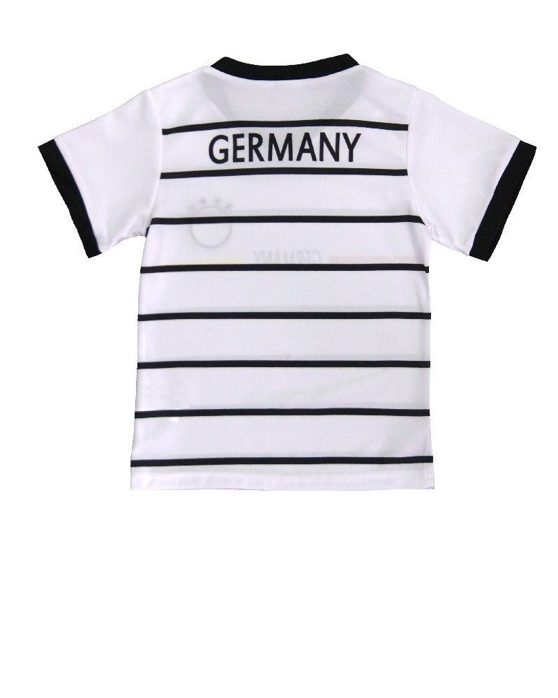 Fashion Boy Fußballtrikot Fussball Set Deutschland + (Set) Trikot Fan JS130 Germany Shorts, Weiß/Schwarz