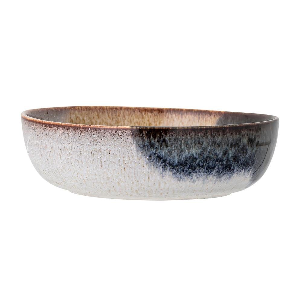 Bloomingville Servierschale Jules Servierschüssel, Steingut braun/blau 750ml 17,5cm Servierschüssel handgefertigt